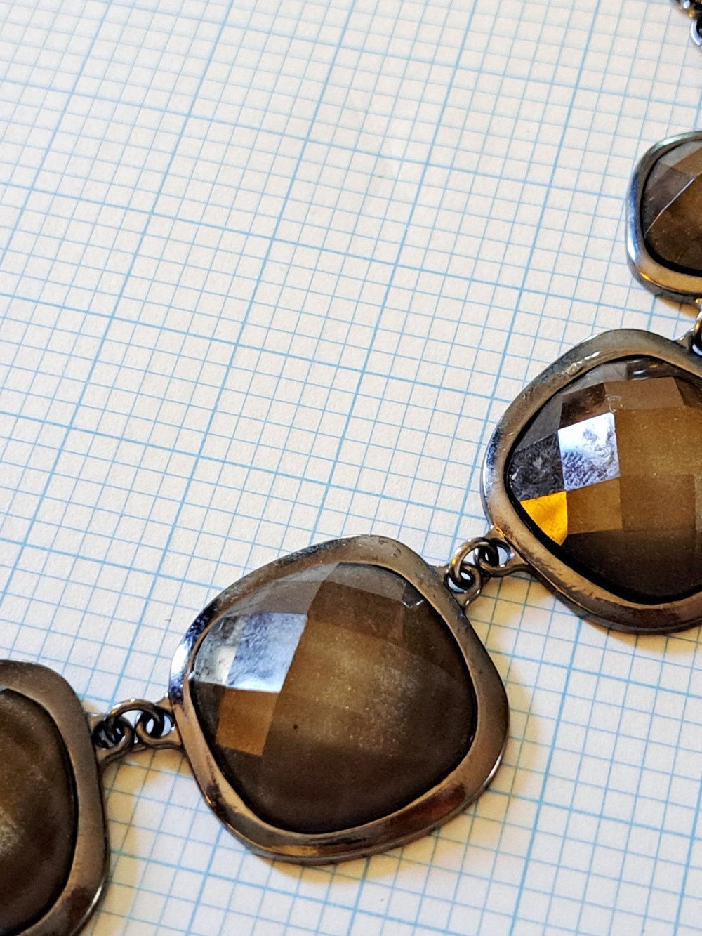 NY Collection Smoky Brown Faceted Necklace